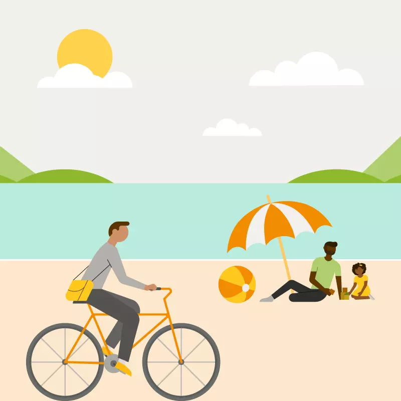 Tourists enjoying sunny European beaches