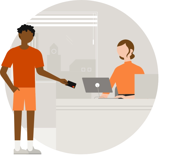 Man paying with card illustration