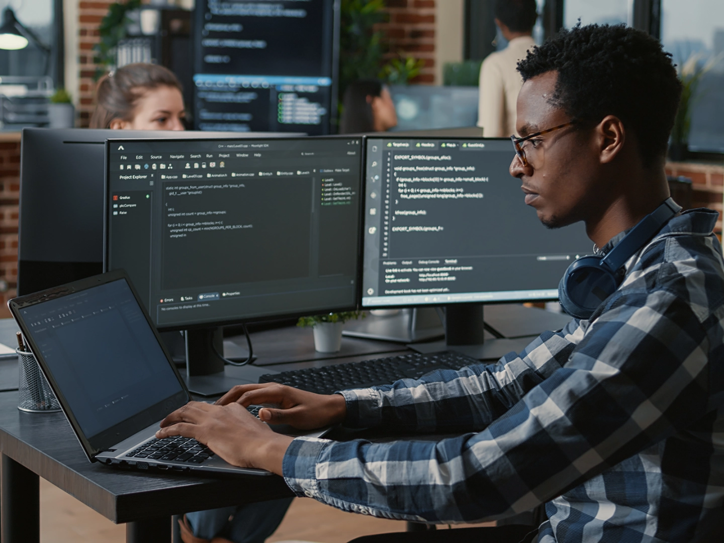 Man at desk working