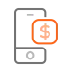 Phone and money sign icon