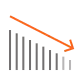 icon chart lower costs downward