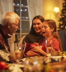 Family at holiday dinner