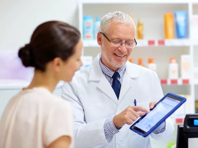 Doctor discussing with patient