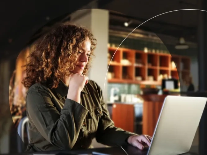 Woman on computer working