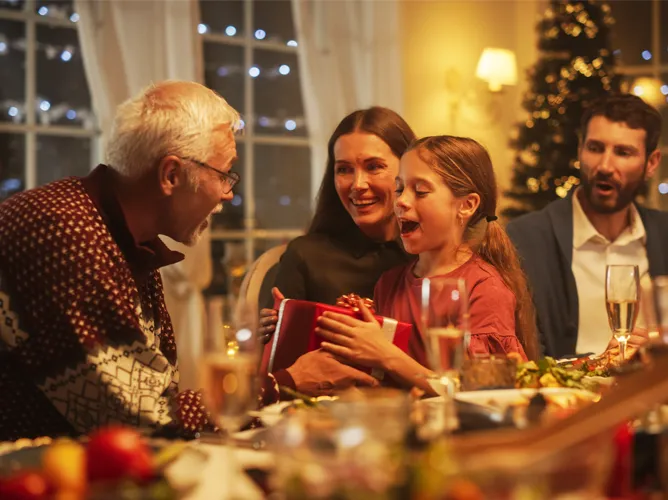 Family at holiday dinner