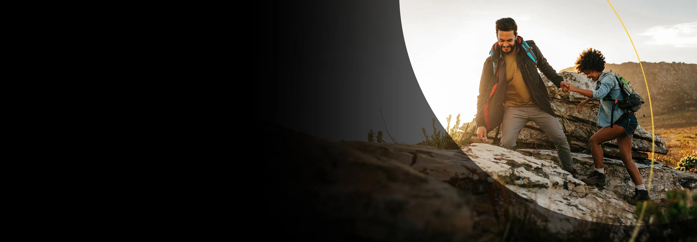 A couple hiking in the desert exploring the culture of the landscape